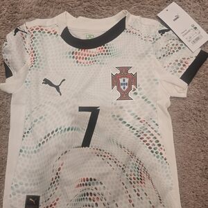 Puma Kids White and Black Graphic Jersey